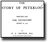 The Story of Peterloo by F.A. Bruton - transcription link