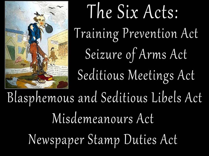 The Six Acts, 1819, with Cruikshank Cartoon