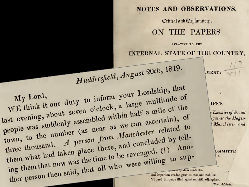 Letter from Huddersfield, to Lord Sidmouth, in 'Notes and Observations ...'